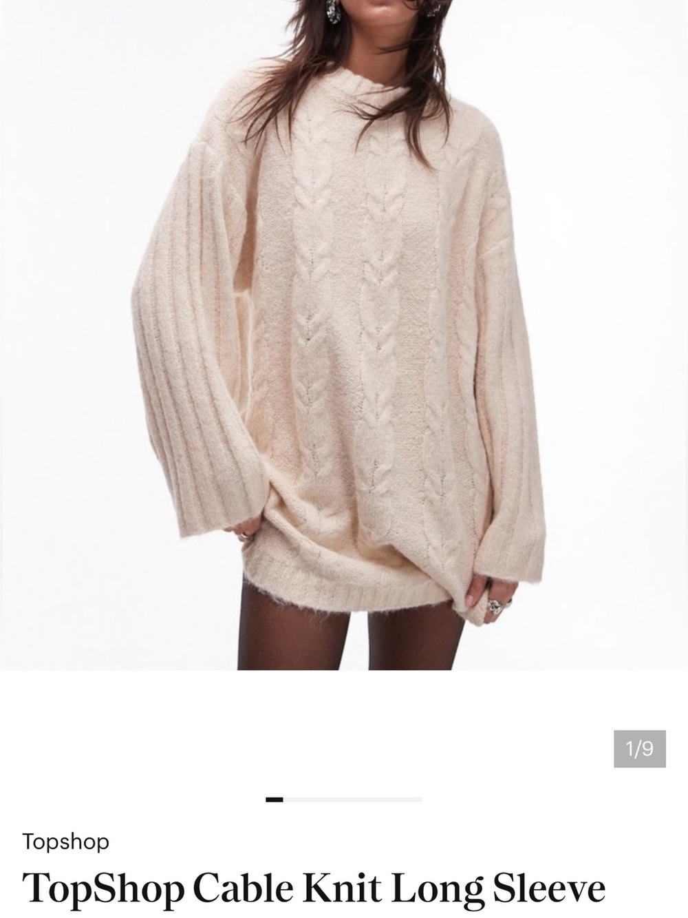 Topshop cable knit sweater dress